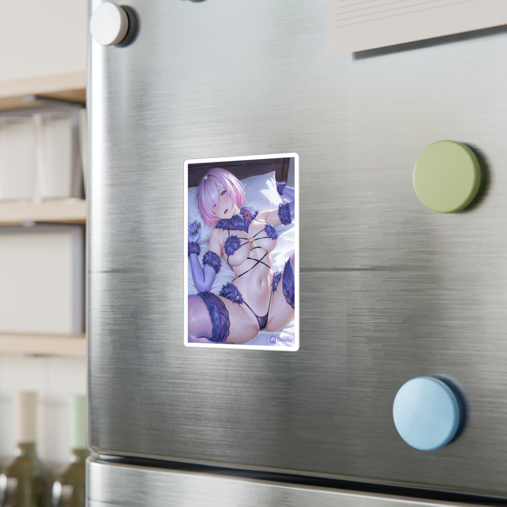 Anime Ecchi Kiss-Cut Vinyl Decal — Sexy Pink-Haired Character Sticker