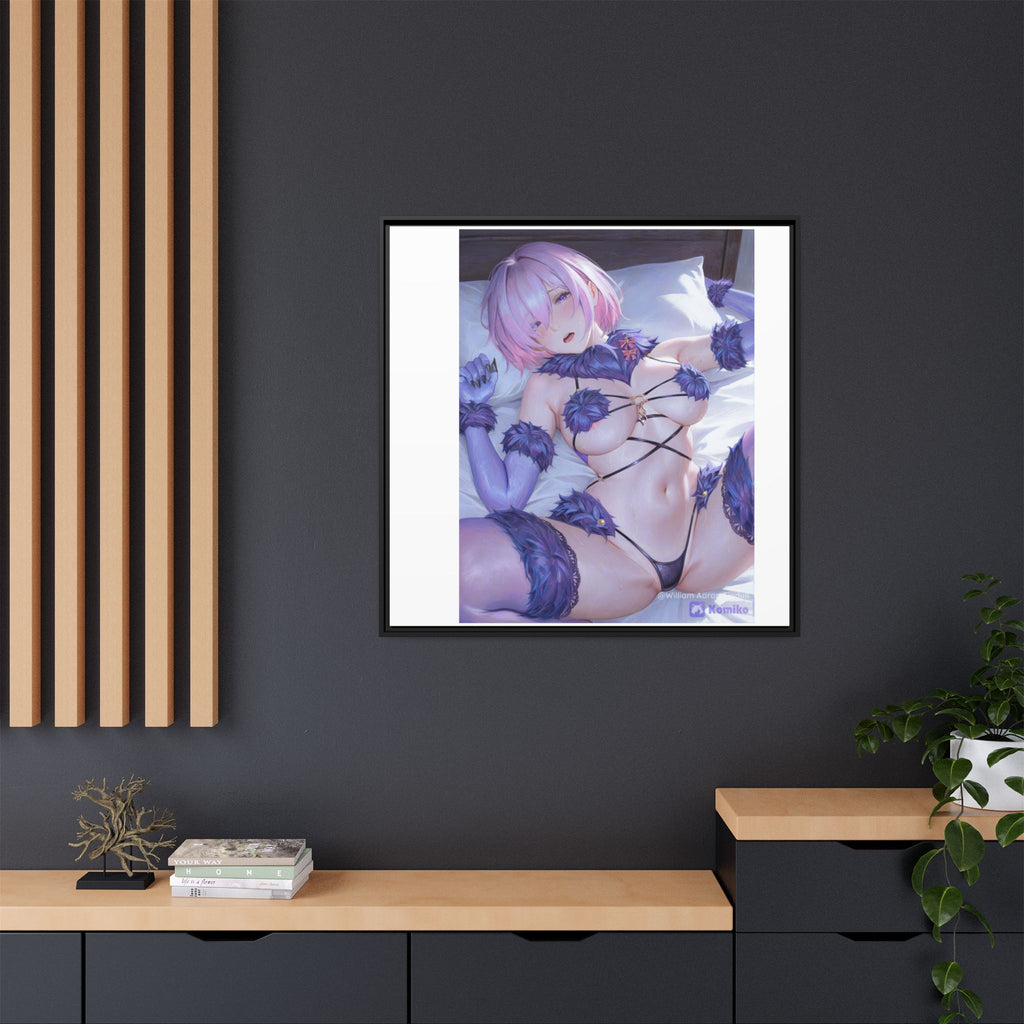 Framed Matte Canvas — Anime Pin-Up Lingerie Art Print