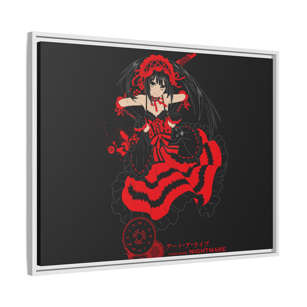 Anime Warrior Red Black Matte Canvas Print — Framed Wall Art
