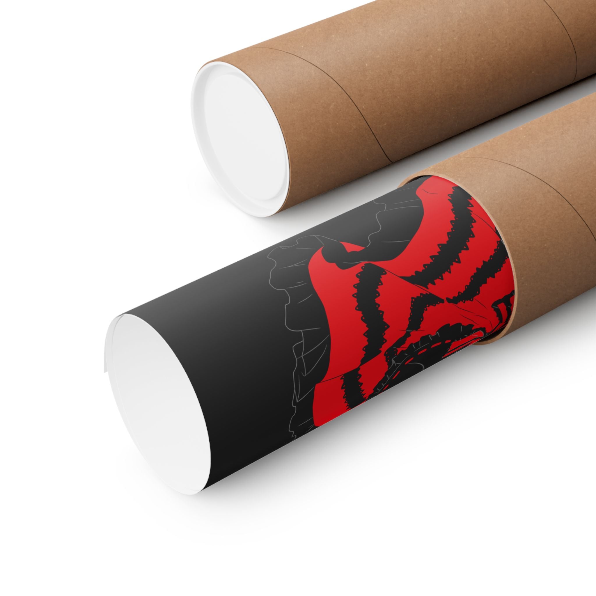 Anime Gothic Poster — Red & Black Kurumi Nightcore Matte Vertical Print