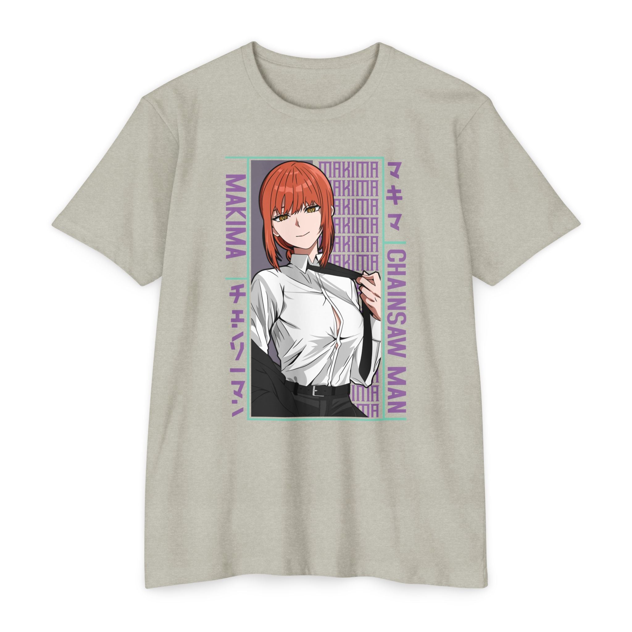 Makima Chainsaw Man Anime Graphic T-Shirt — Japanese Text Design