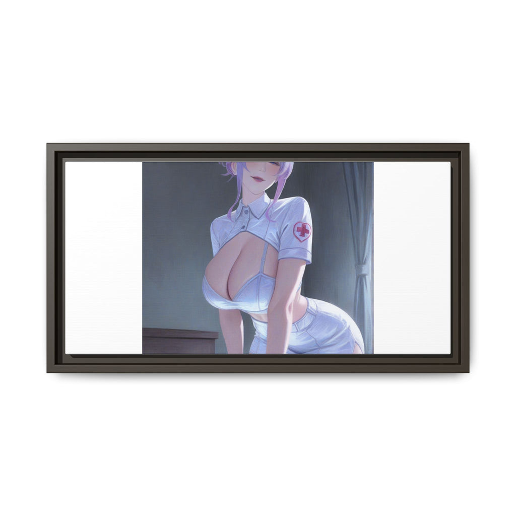 Sexy Anime Nurse Matte Canvas Print (Framed)