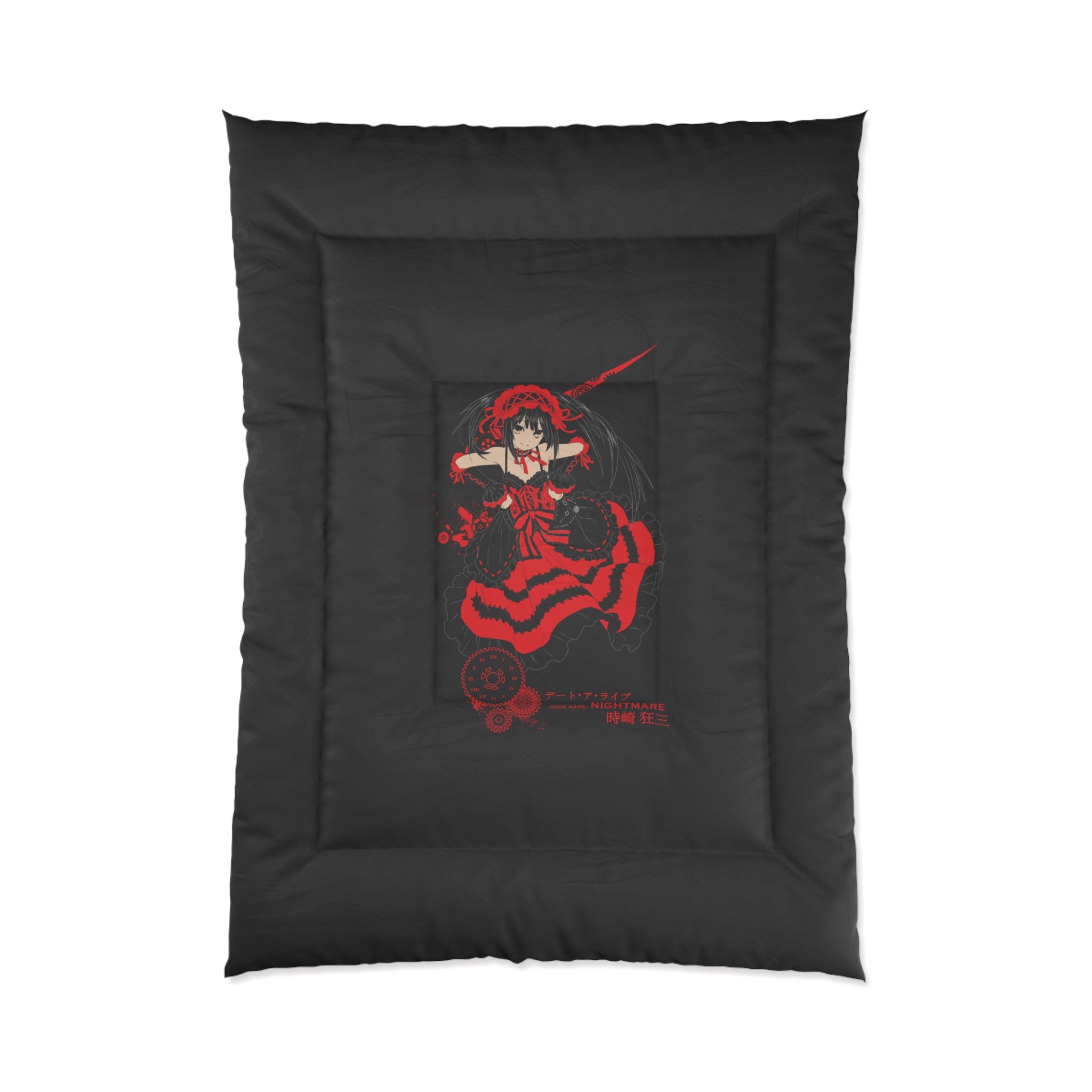 Anime Red Warrior Comforter – Dark Gothic Sword Girl Bedding