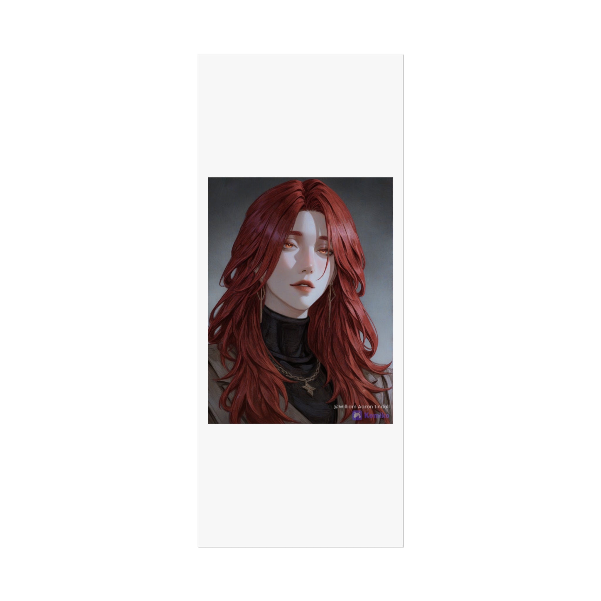 Fine Art Poster — Red-Haired Gothic Portrait, Moody Decorative Wall Art