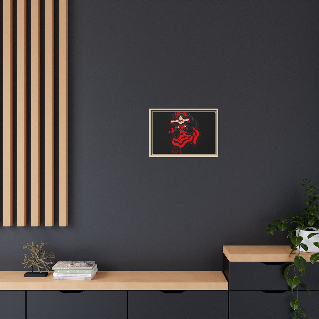 Anime Warrior Red Black Matte Canvas Print — Framed Wall Art