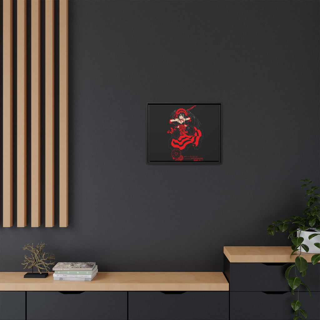 Anime Warrior Red Black Matte Canvas Print — Framed Wall Art