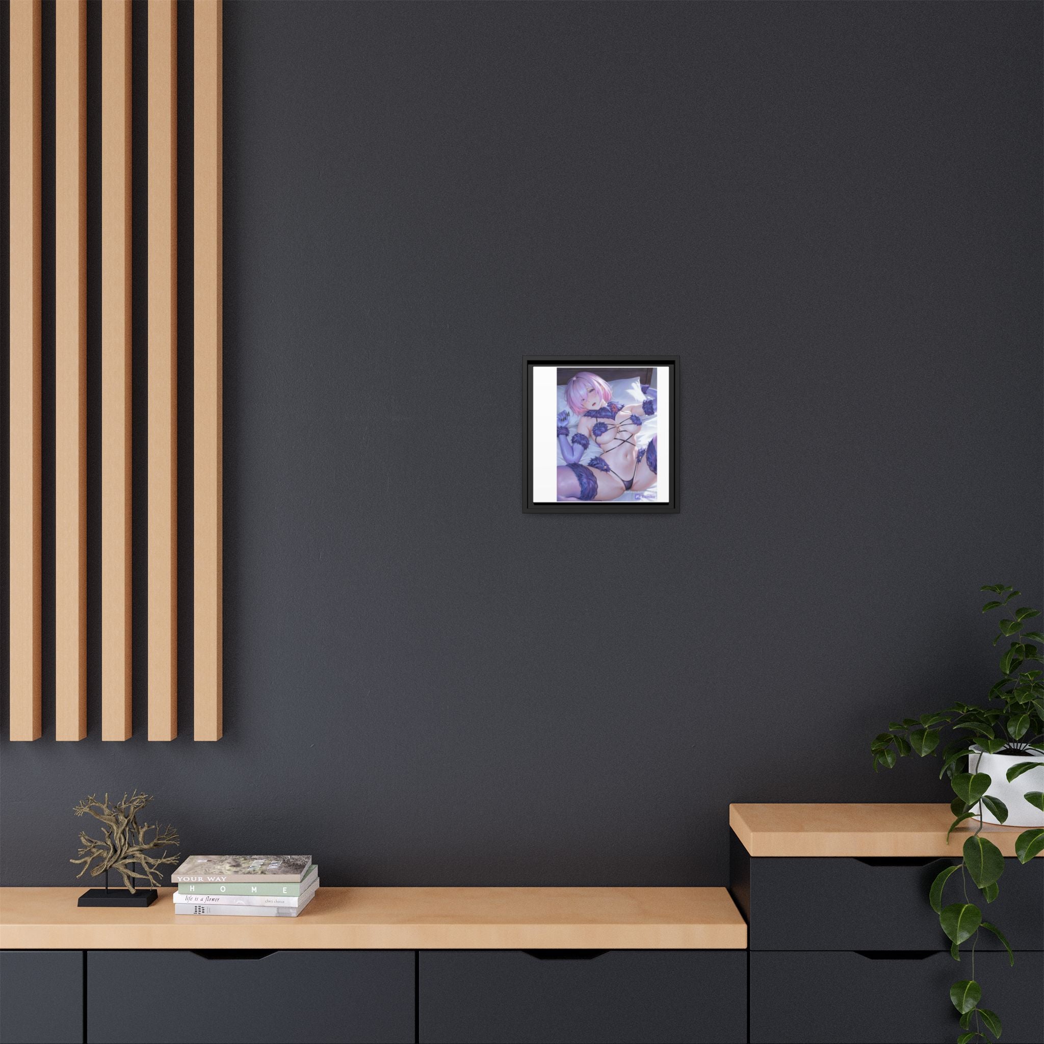 Framed Matte Canvas — Anime Pin-Up Lingerie Art Print