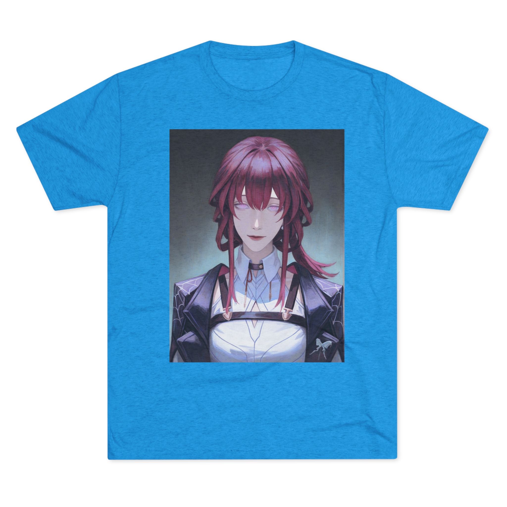 Anime Gothic Maid Portrait Tee — Red-Haired Mystique Crew Shirt