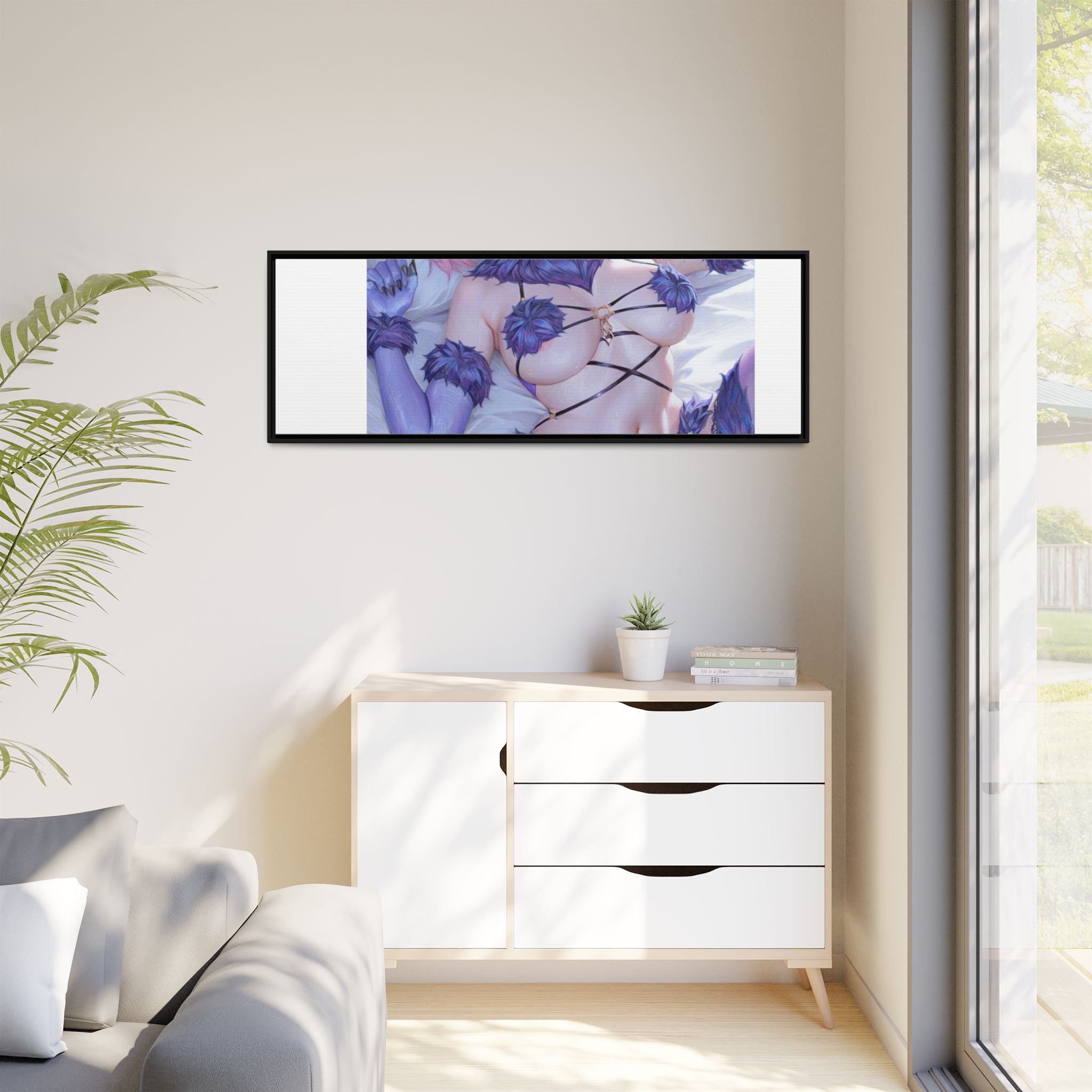 Framed Matte Canvas — Anime Pin-Up Lingerie Art Print