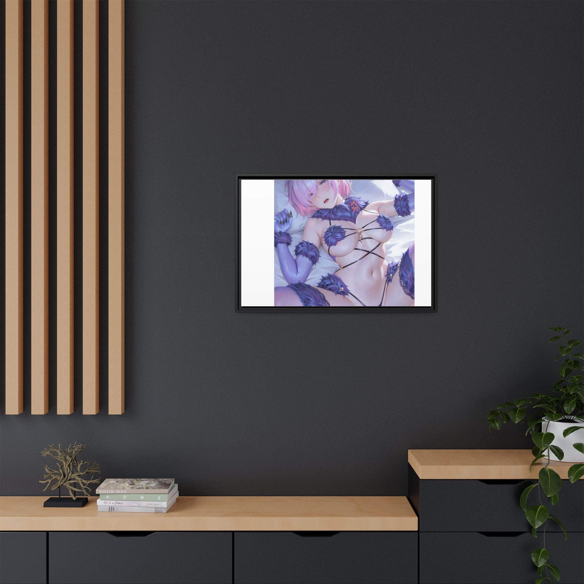 Framed Matte Canvas — Anime Pin-Up Lingerie Art Print