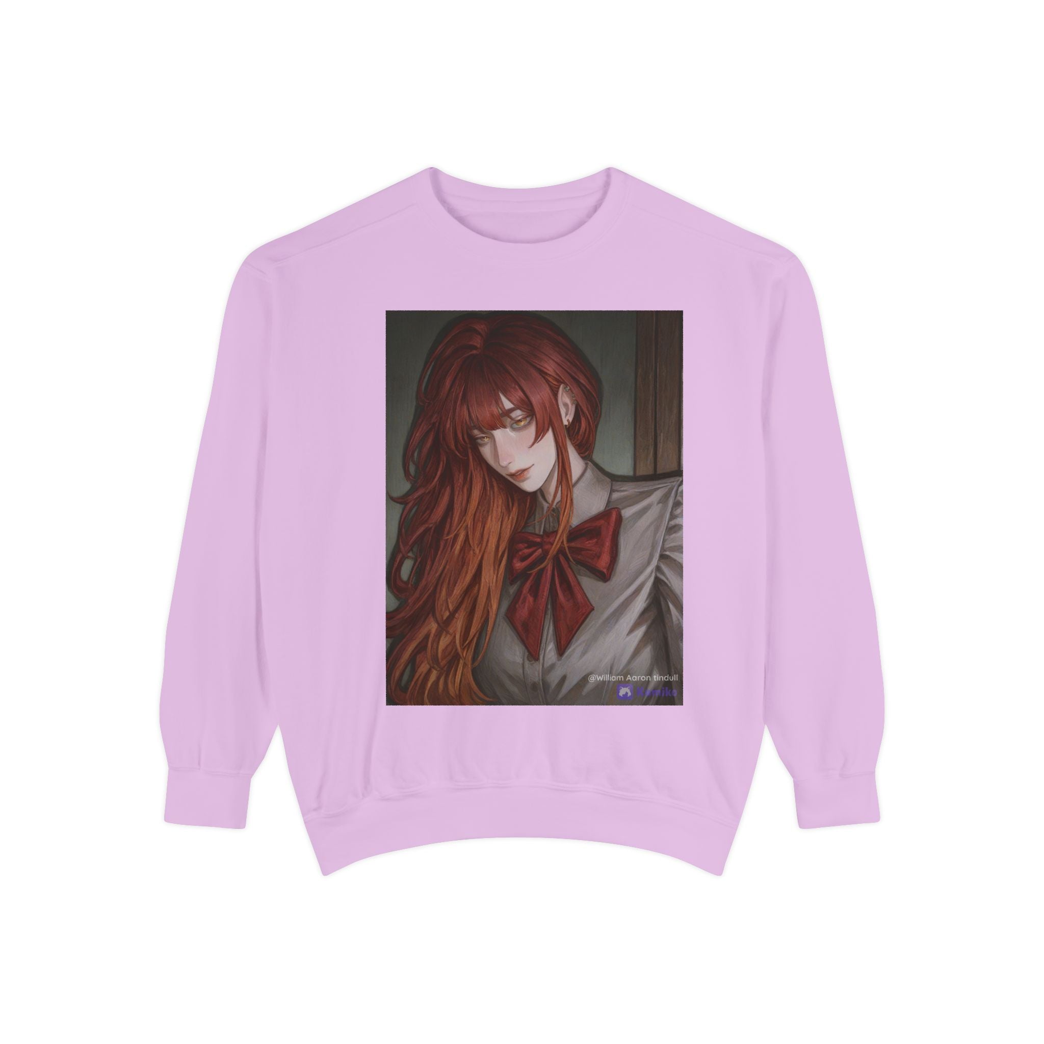 Anime Red-Headed Girl Sweatshirt — Gothic Schoolgirl Art Pullover