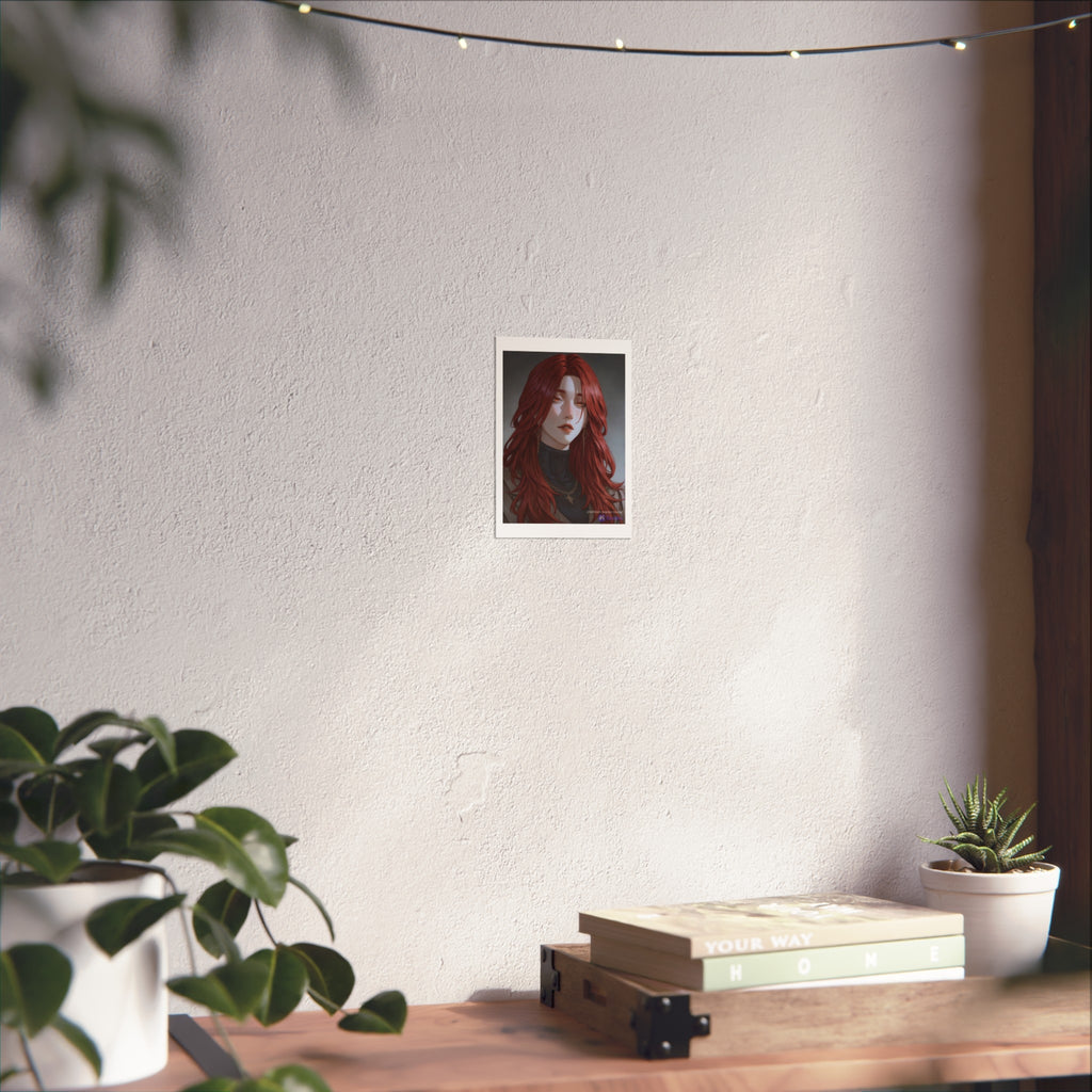Fine Art Poster — Red-Haired Gothic Portrait, Moody Decorative Wall Art