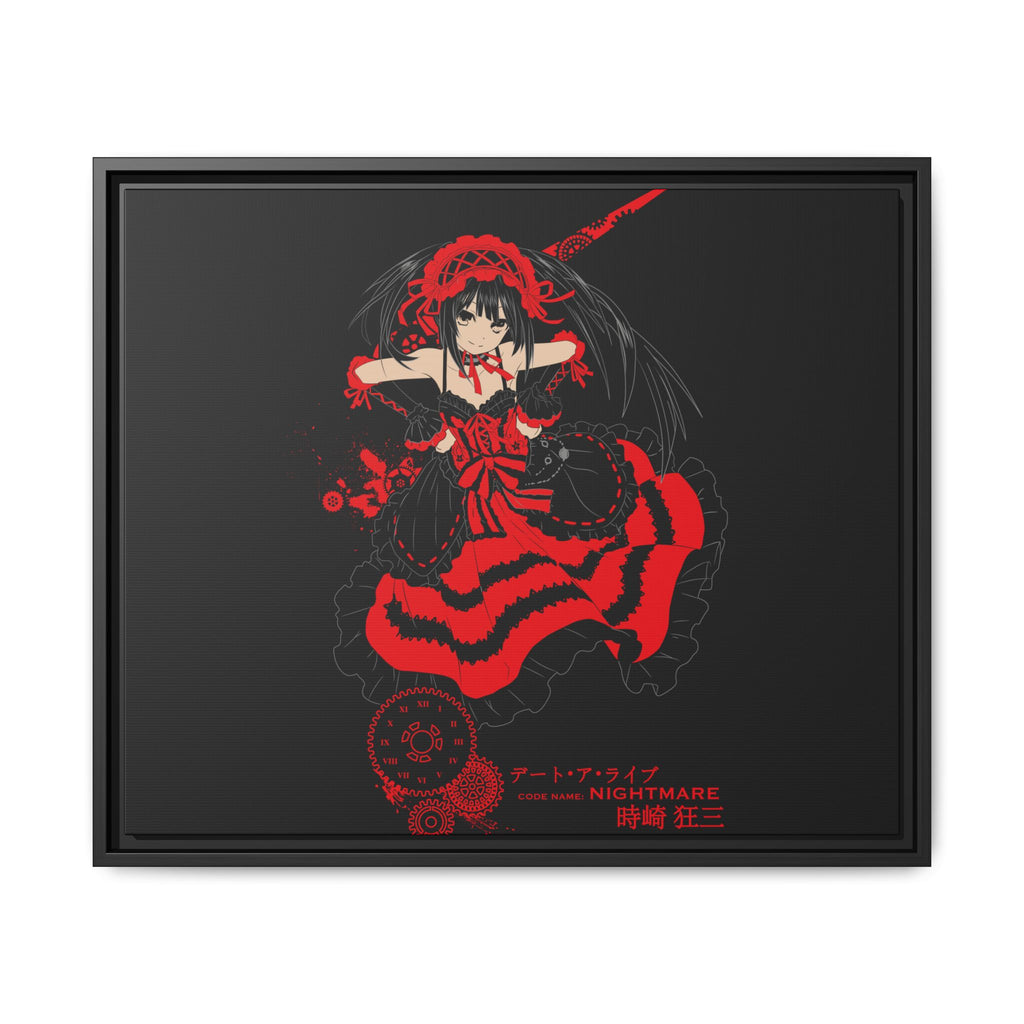 Anime Warrior Red Black Matte Canvas Print — Framed Wall Art