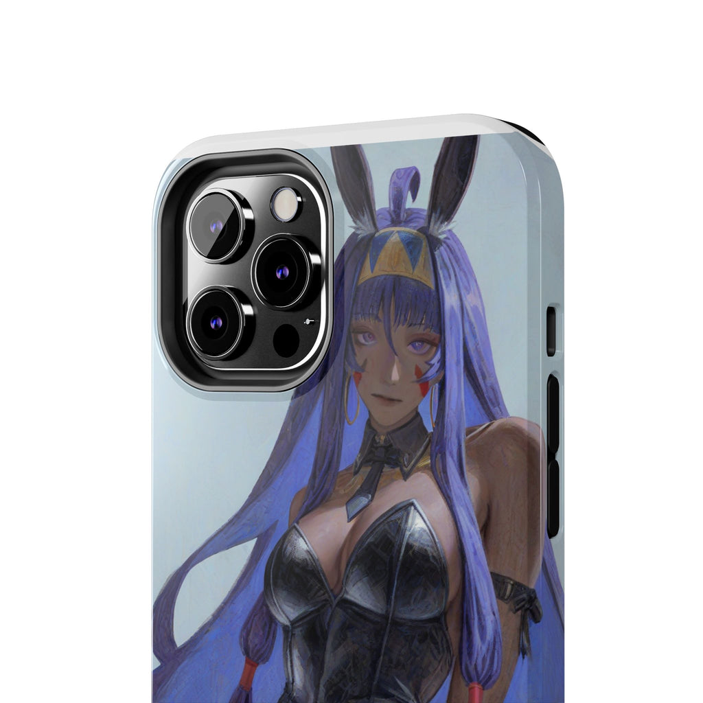 Bunny Girl Tough Phone Case — Anime Purple-Haired Character Protective Cover