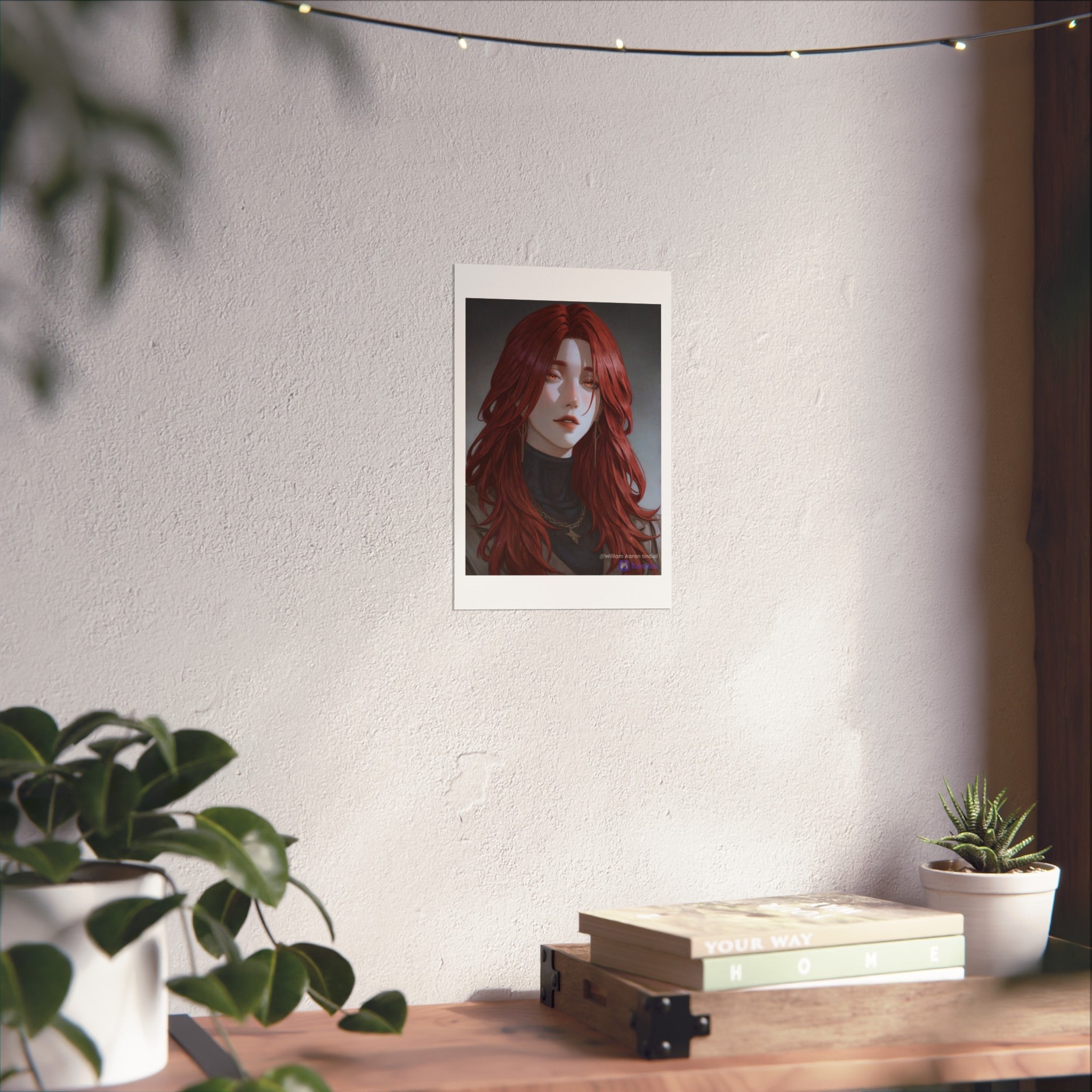 Fine Art Poster — Red-Haired Gothic Portrait, Moody Decorative Wall Art