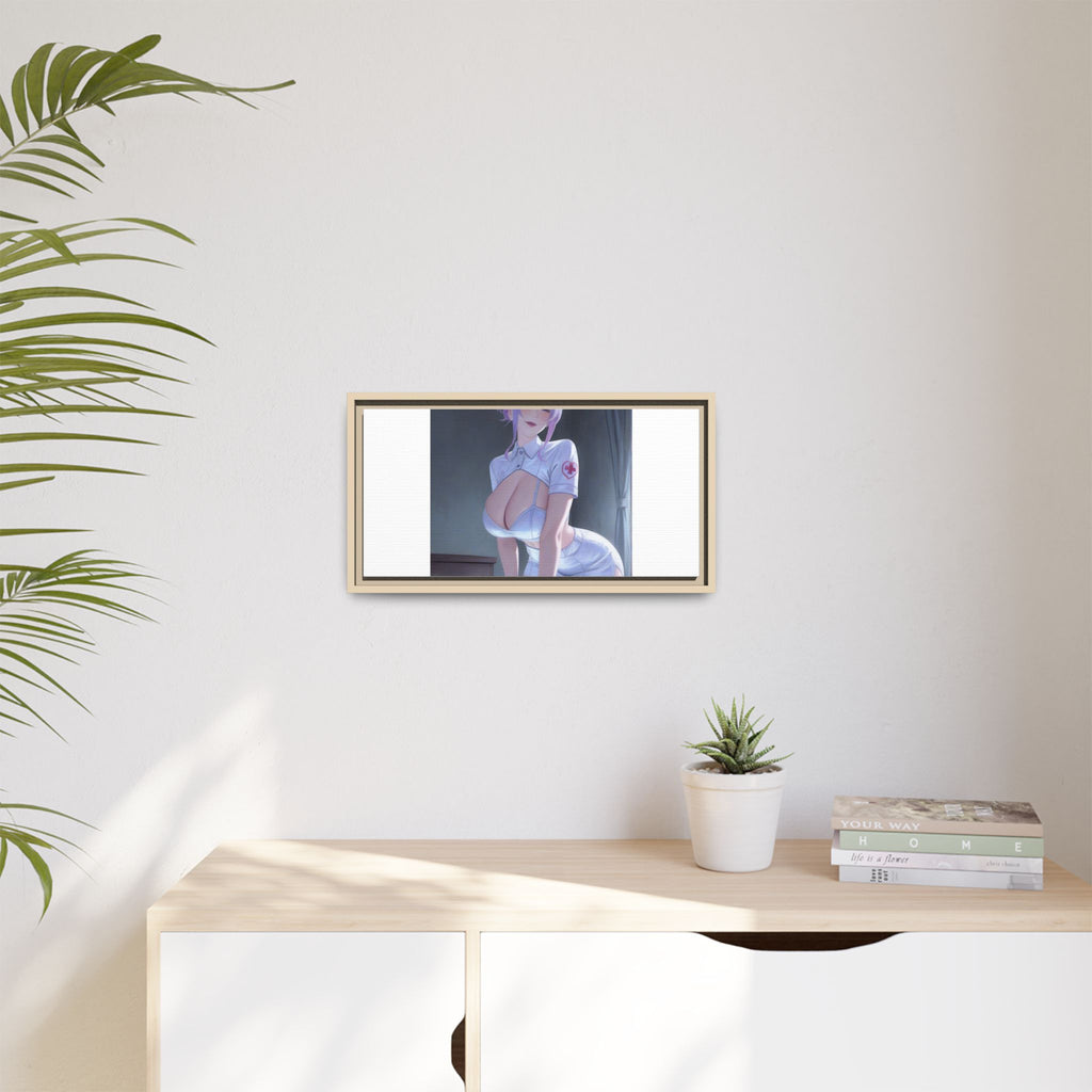 Sexy Anime Nurse Matte Canvas Print (Framed)