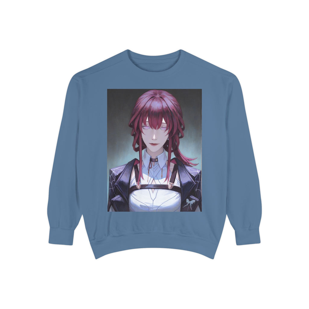 Anime Gothic Maid Sweatshirt — Red-Haired Portrait Crewneck