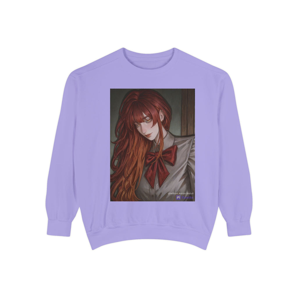 Anime Red-Headed Girl Sweatshirt — Gothic Schoolgirl Art Pullover