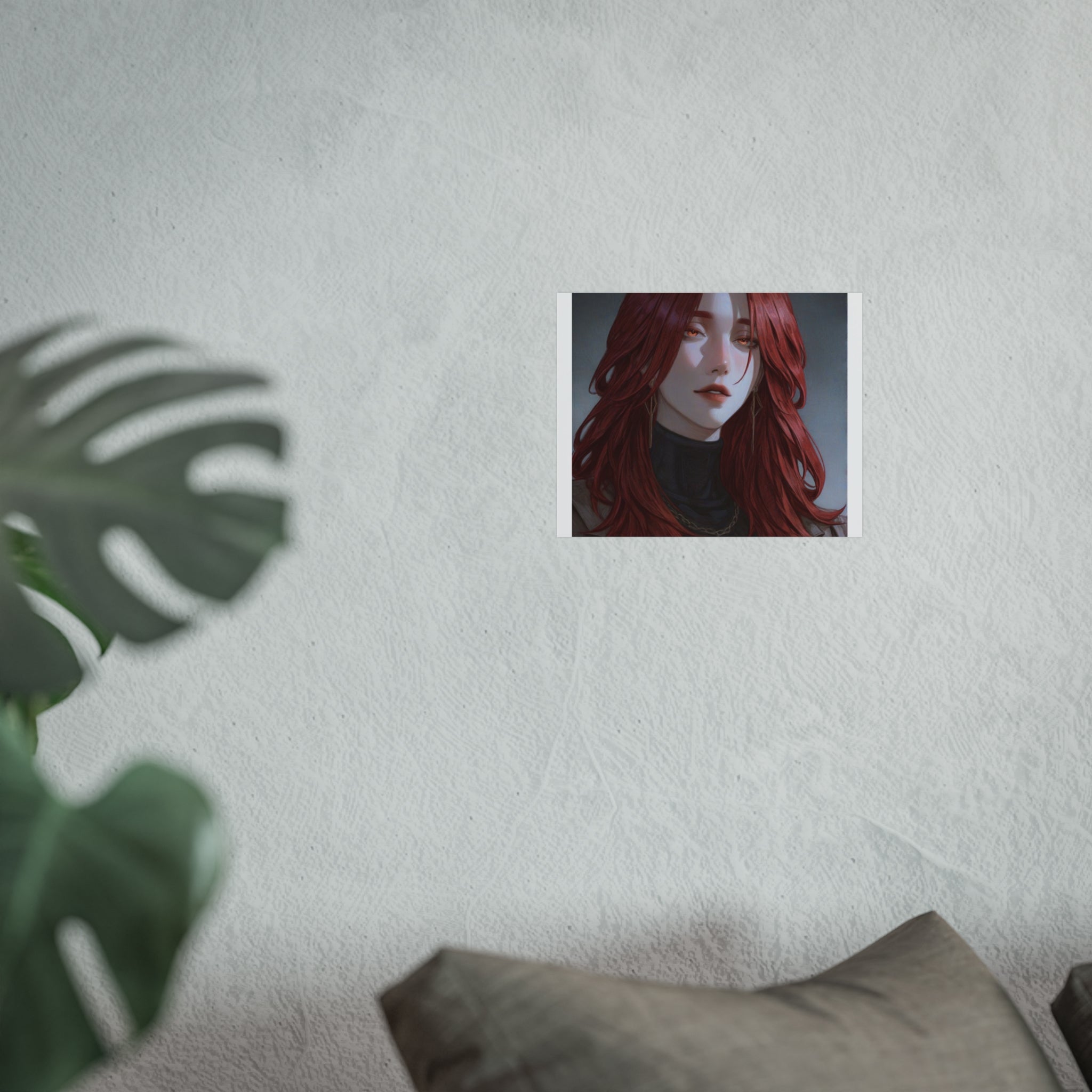Fine Art Poster — Red-Haired Gothic Portrait, Moody Decorative Wall Art