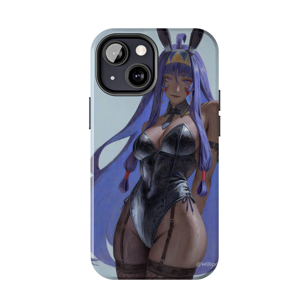 Bunny Girl Tough Phone Case — Anime Purple-Haired Character Protective Cover
