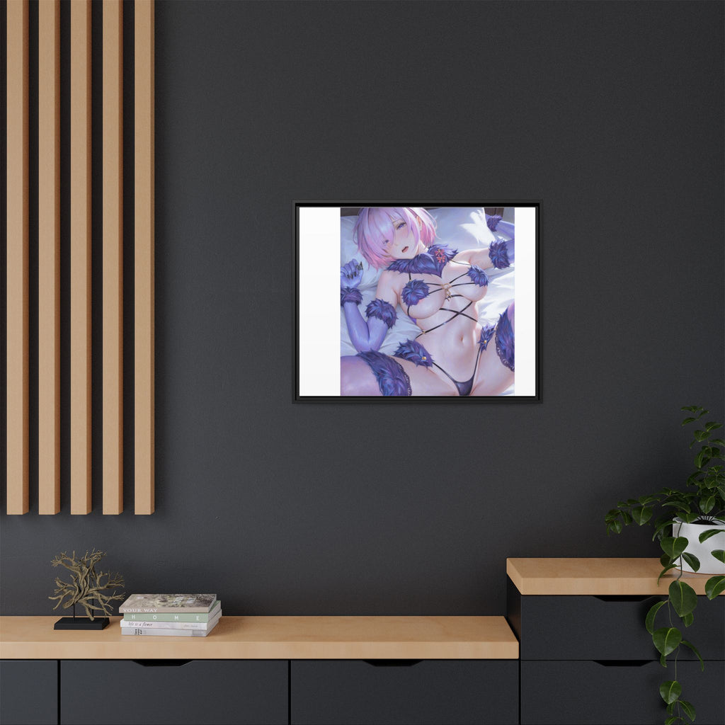 Framed Matte Canvas — Anime Pin-Up Lingerie Art Print