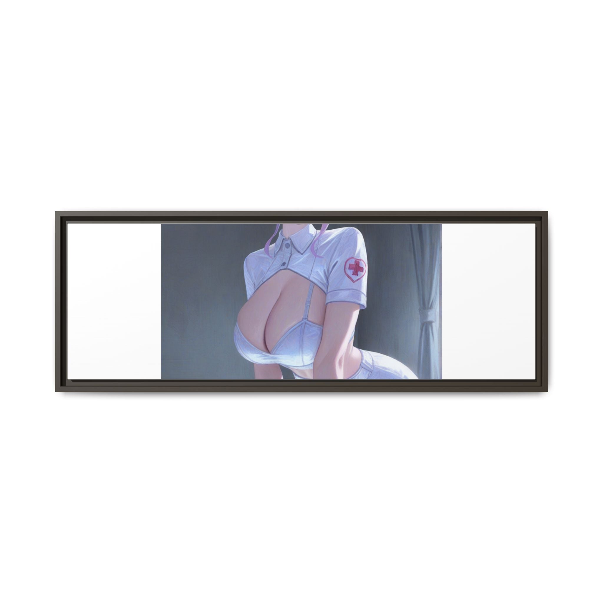Sexy Anime Nurse Matte Canvas Print (Framed)