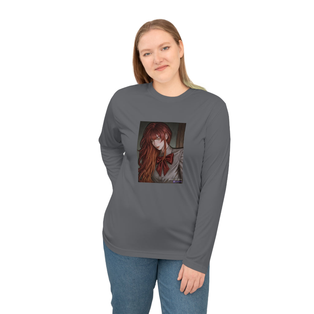 Anime Redhead Girl Long Sleeve Shirt — Moody Schoolgirl Portrait