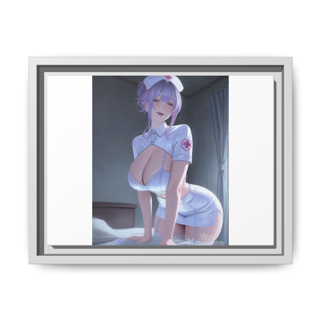 Sexy Anime Nurse Matte Canvas Print (Framed)