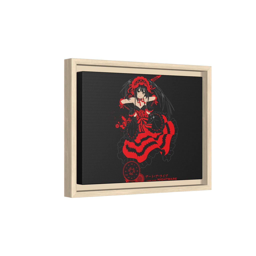 Anime Warrior Red Black Matte Canvas Print — Framed Wall Art