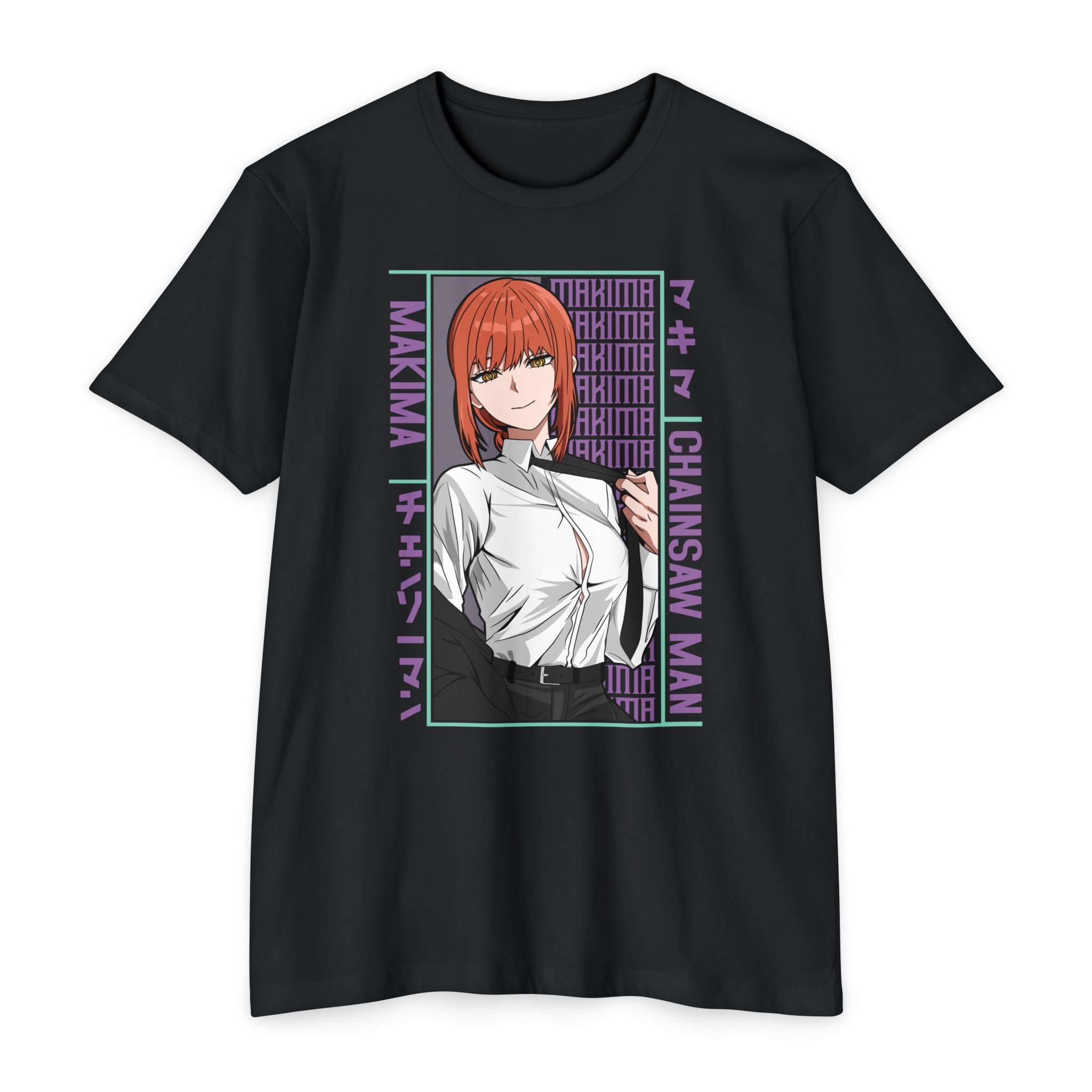 Makima Chainsaw Man Anime Graphic T-Shirt — Japanese Text Design