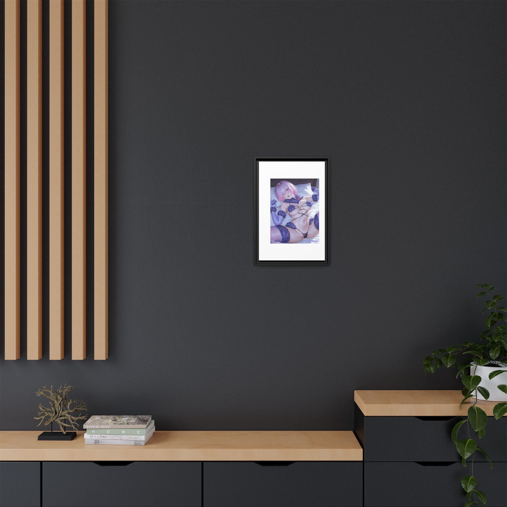 Framed Matte Canvas — Anime Pin-Up Lingerie Art Print