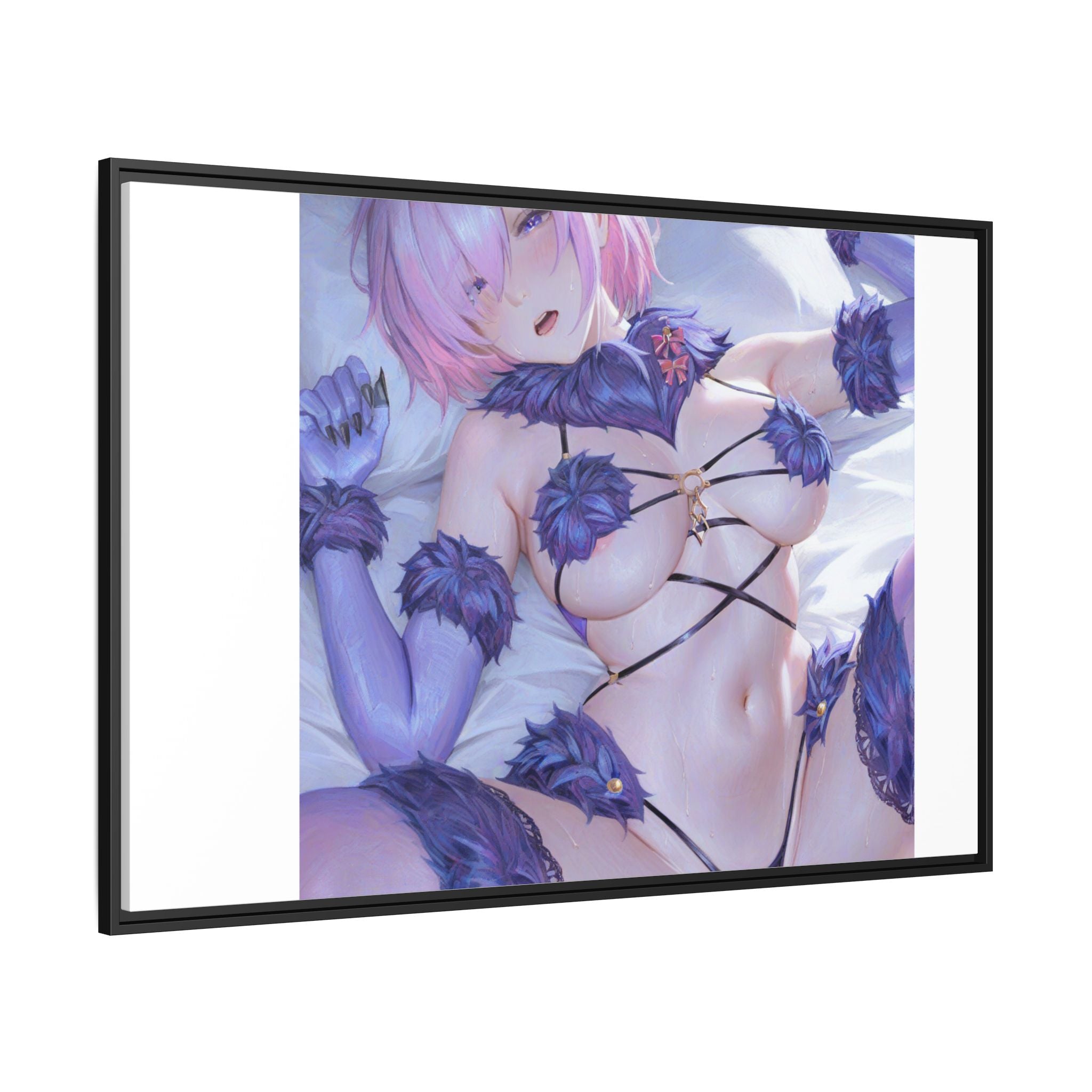 Framed Matte Canvas — Anime Pin-Up Lingerie Art Print
