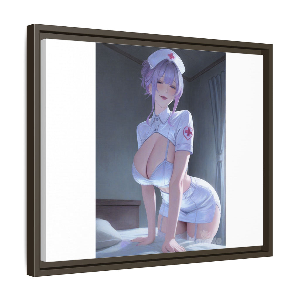 Sexy Anime Nurse Matte Canvas Print (Framed)