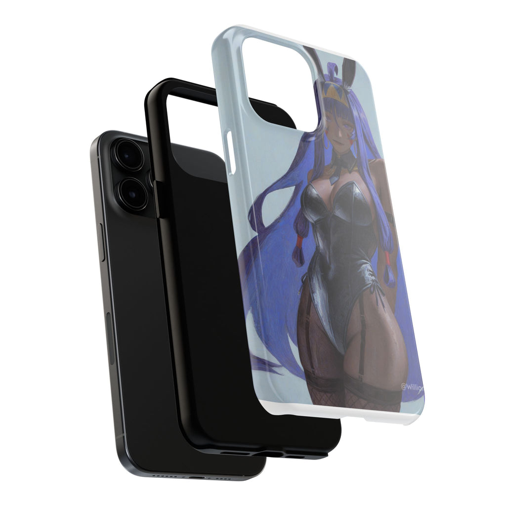 Bunny Girl Tough Phone Case — Anime Purple-Haired Character Protective Cover