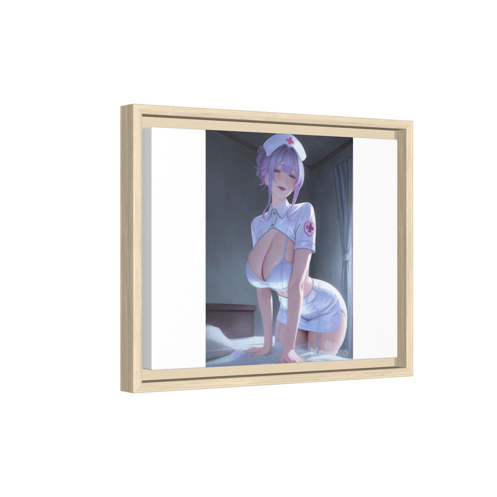Sexy Anime Nurse Matte Canvas Print (Framed)