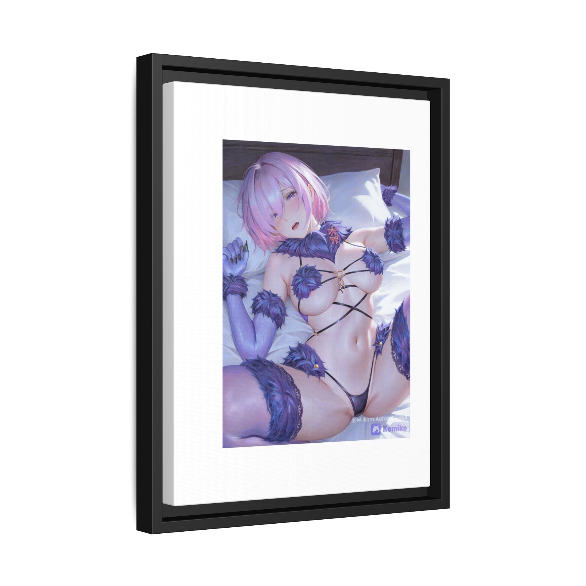 Framed Matte Canvas — Anime Pin-Up Lingerie Art Print