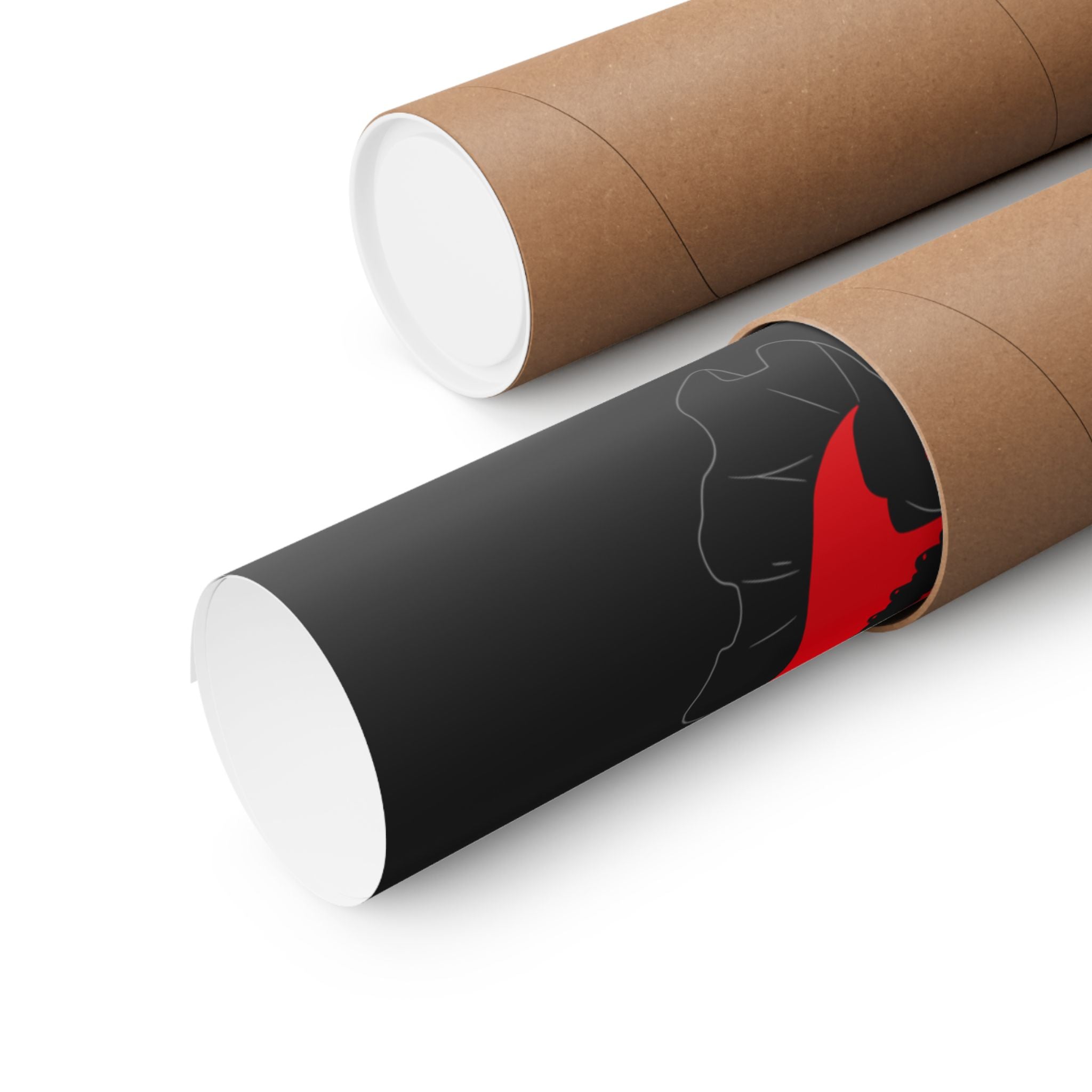 Anime Gothic Poster — Red & Black Kurumi Nightcore Matte Vertical Print