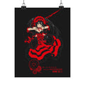 Anime Gothic Poster — Red & Black Kurumi Nightcore Matte Vertical Print