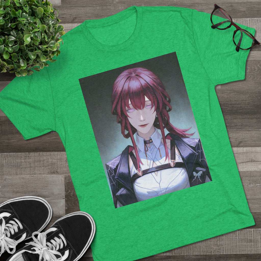 Anime Gothic Maid Portrait Tee — Red-Haired Mystique Crew Shirt