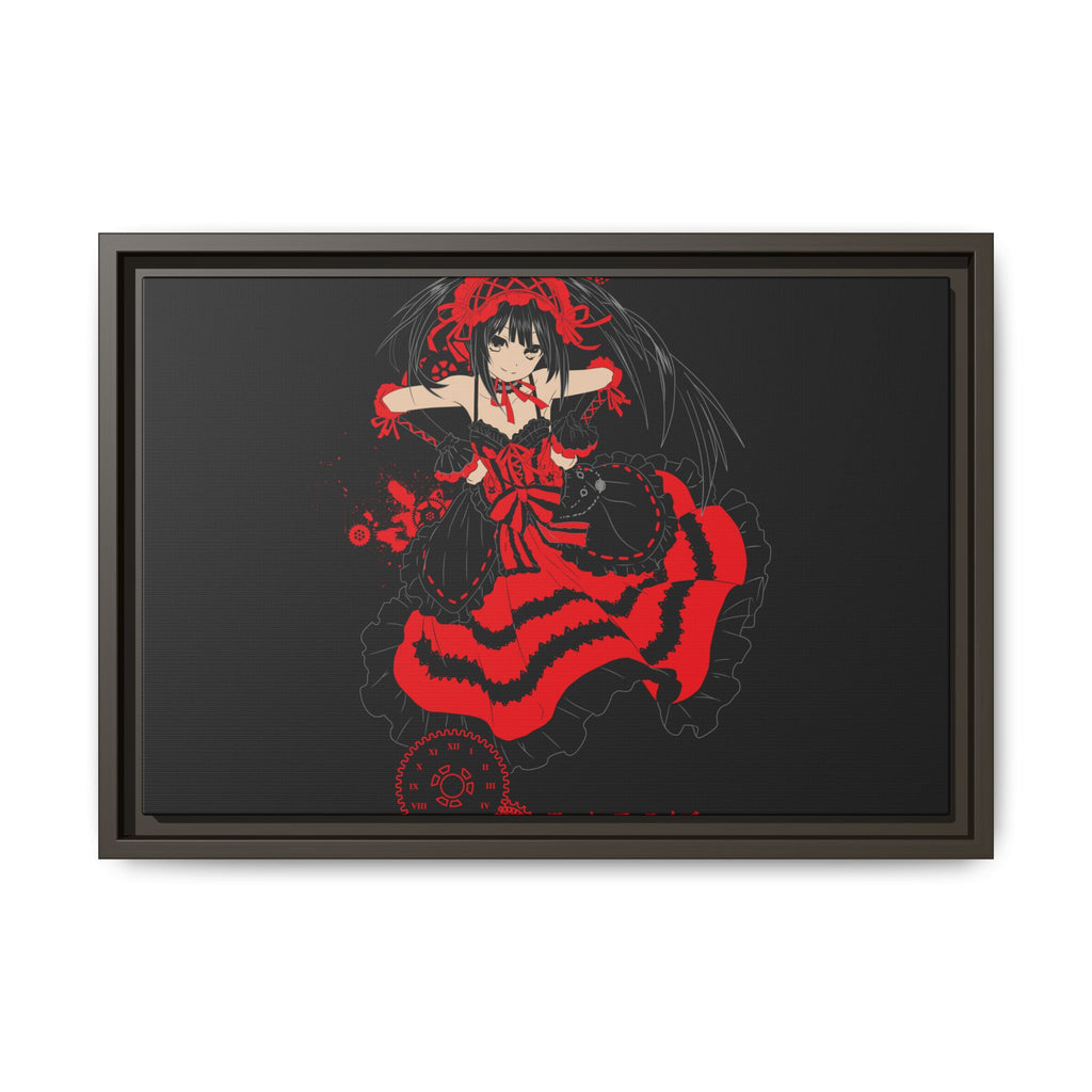 Anime Warrior Red Black Matte Canvas Print — Framed Wall Art