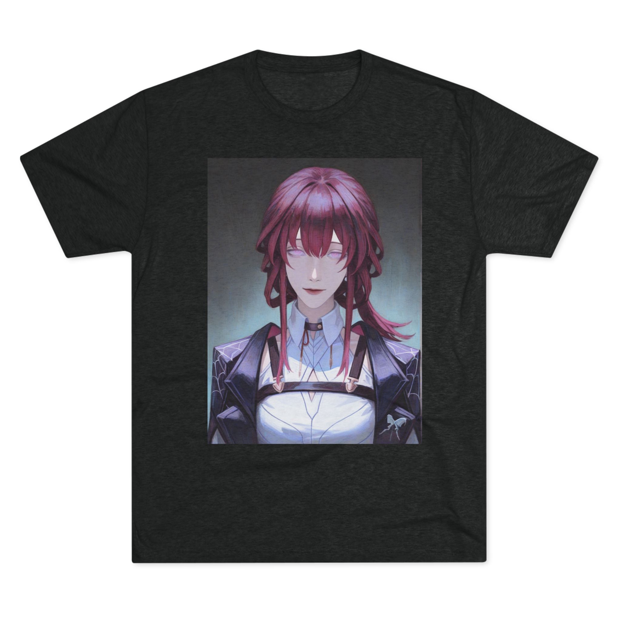 Anime Gothic Maid Portrait Tee — Red-Haired Mystique Crew Shirt