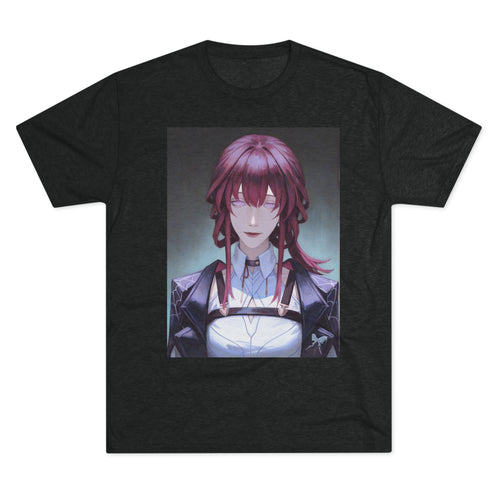 Anime Gothic Maid Portrait Tee — Red-Haired Mystique Crew Shirt