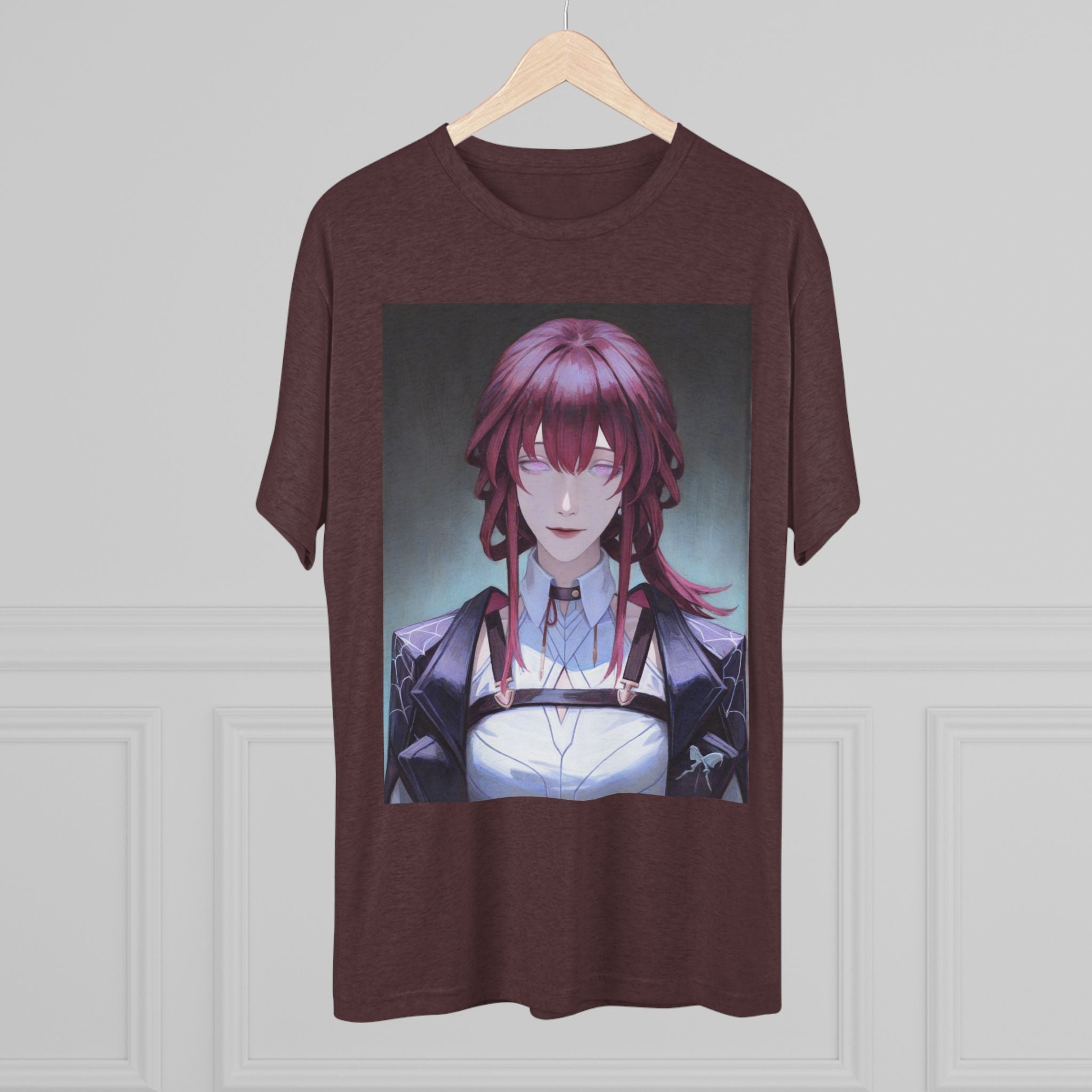 Anime Gothic Maid Portrait Tee — Red-Haired Mystique Crew Shirt
