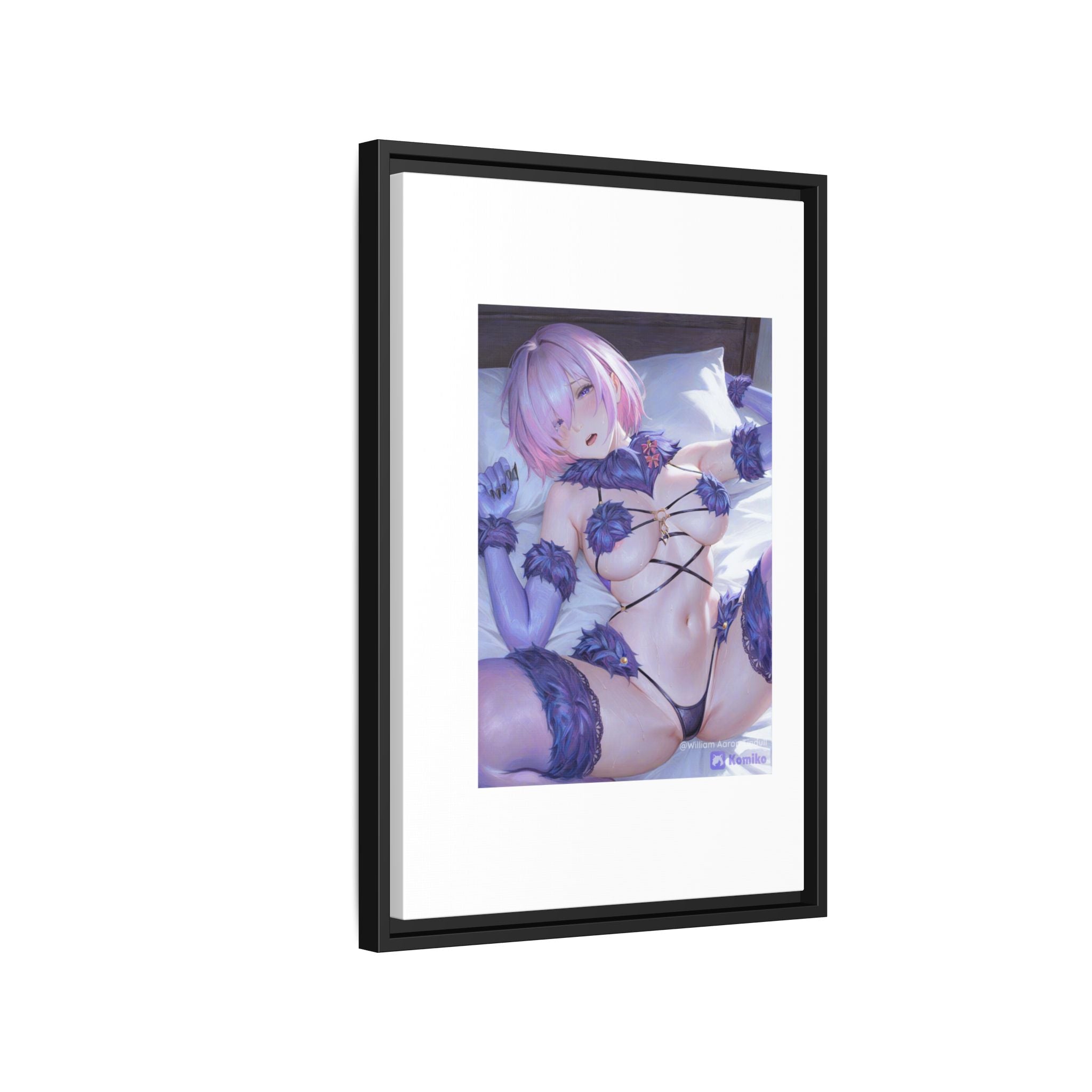 Framed Matte Canvas — Anime Pin-Up Lingerie Art Print