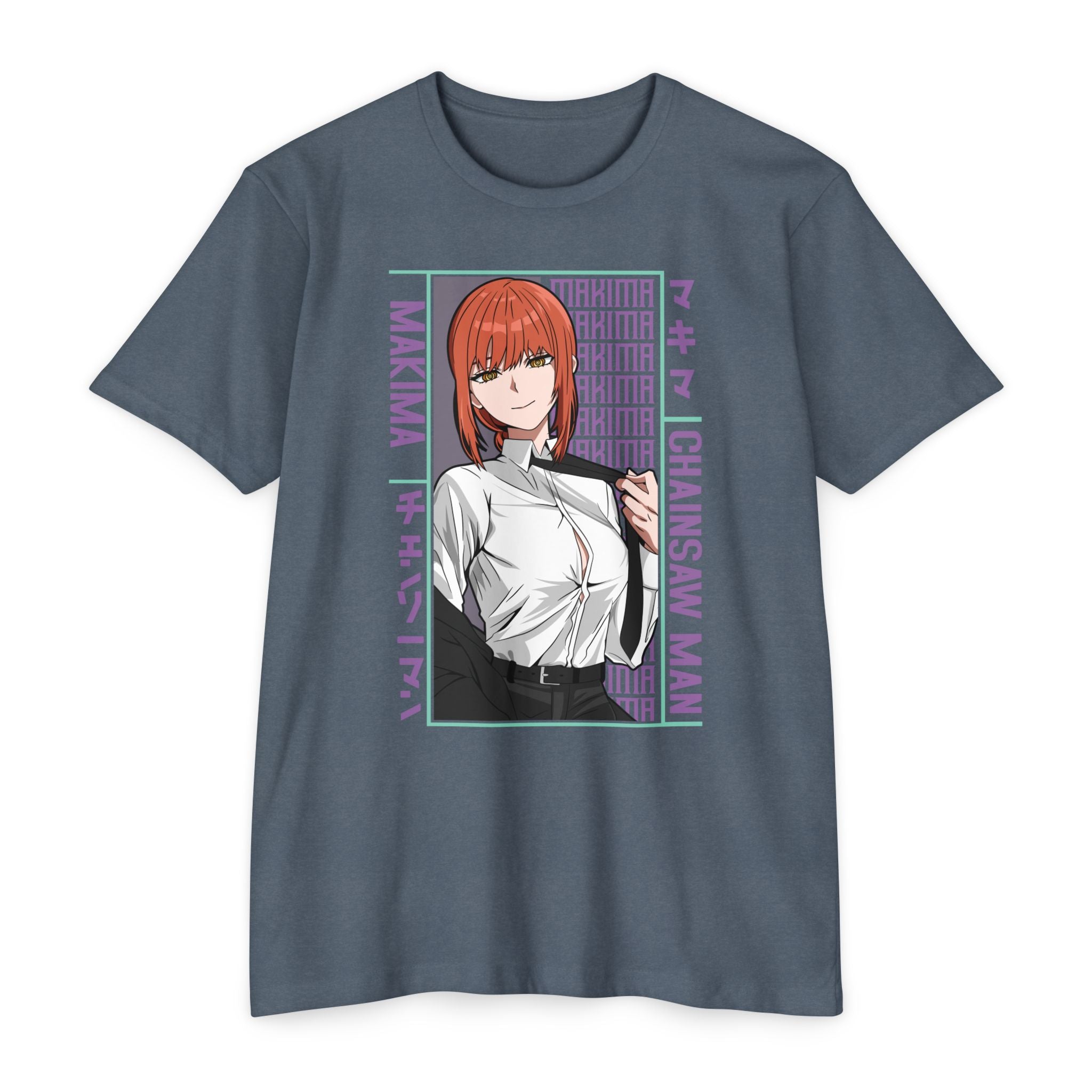 Makima Chainsaw Man Anime Graphic T-Shirt — Japanese Text Design