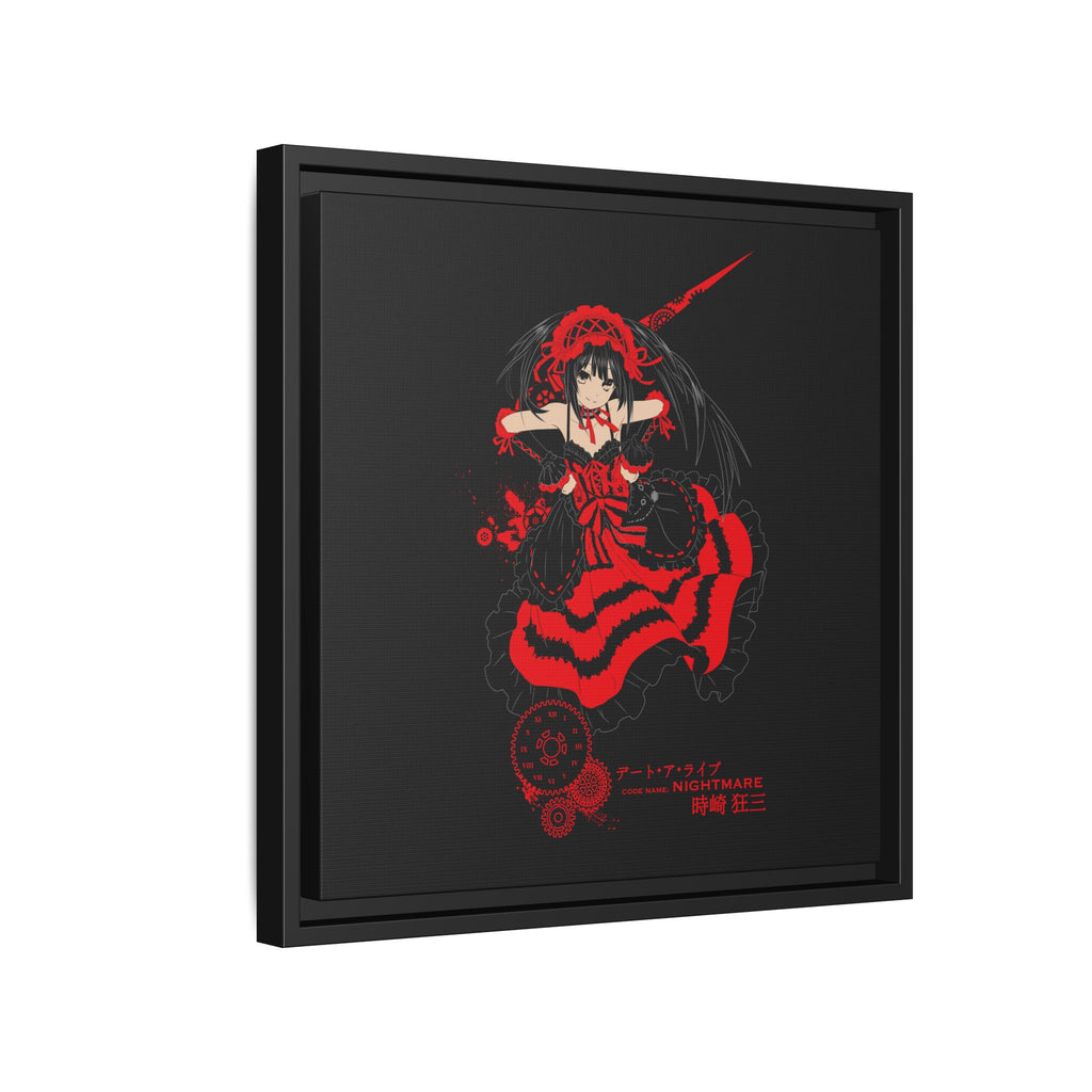 Anime Warrior Red Black Matte Canvas Print — Framed Wall Art