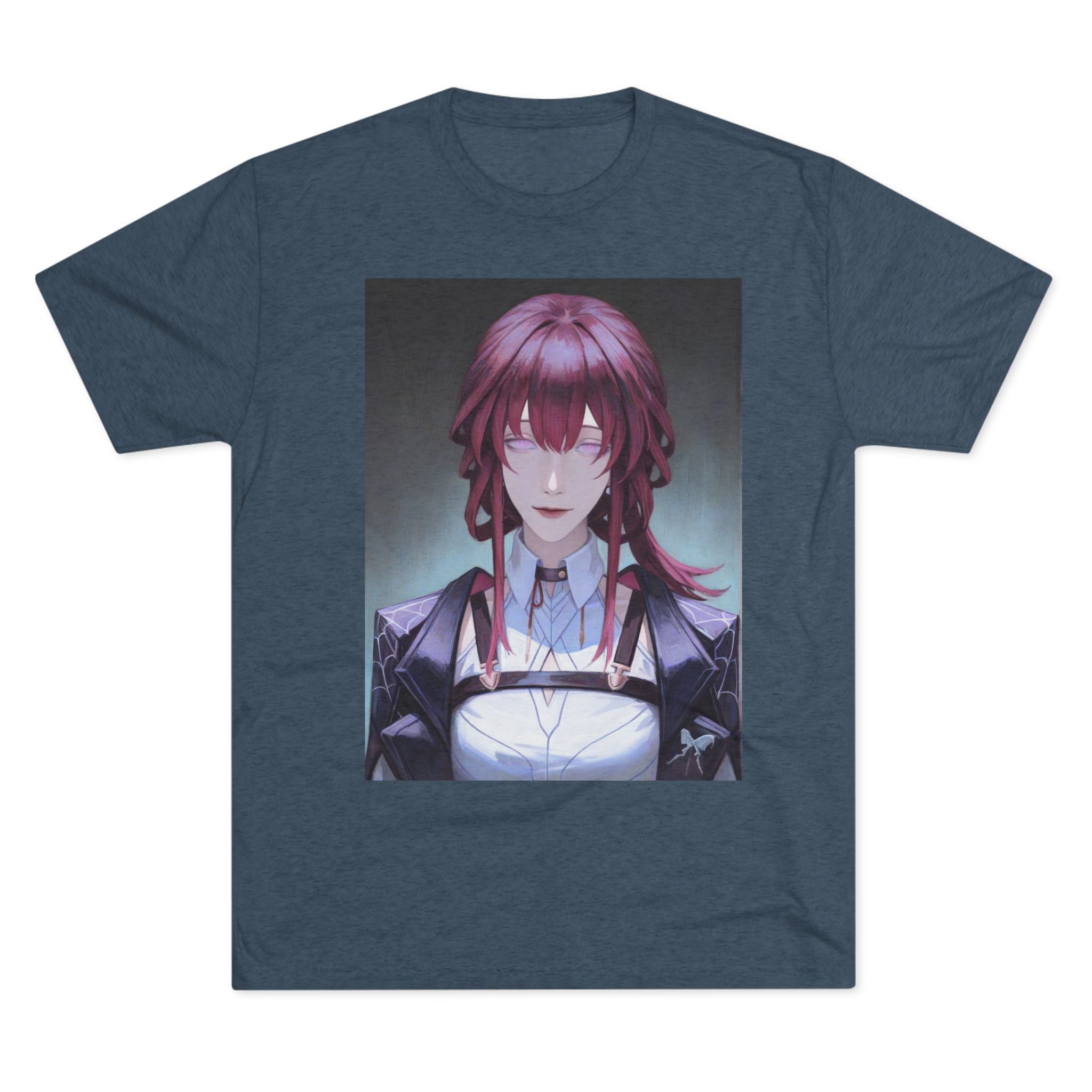 Anime Gothic Maid Portrait Tee — Red-Haired Mystique Crew Shirt