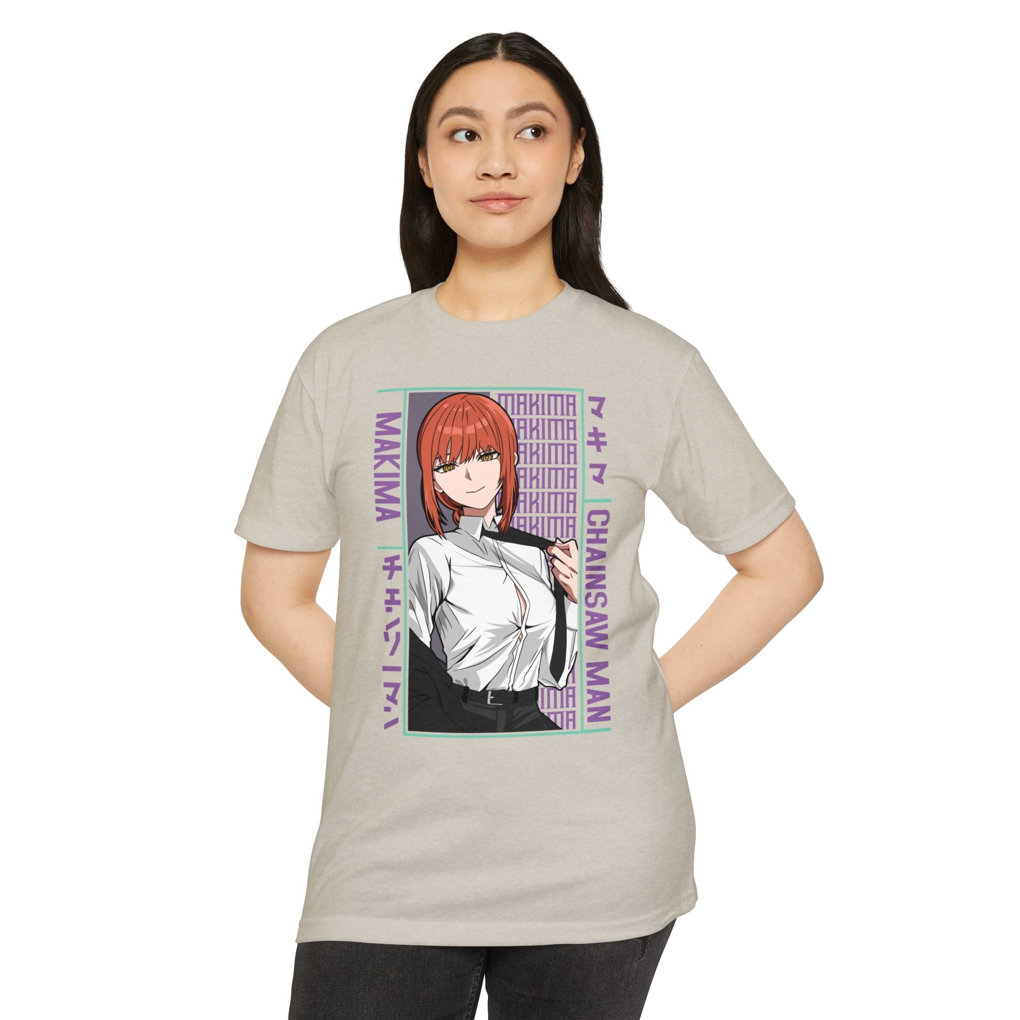 Makima Chainsaw Man Anime Graphic T-Shirt — Japanese Text Design