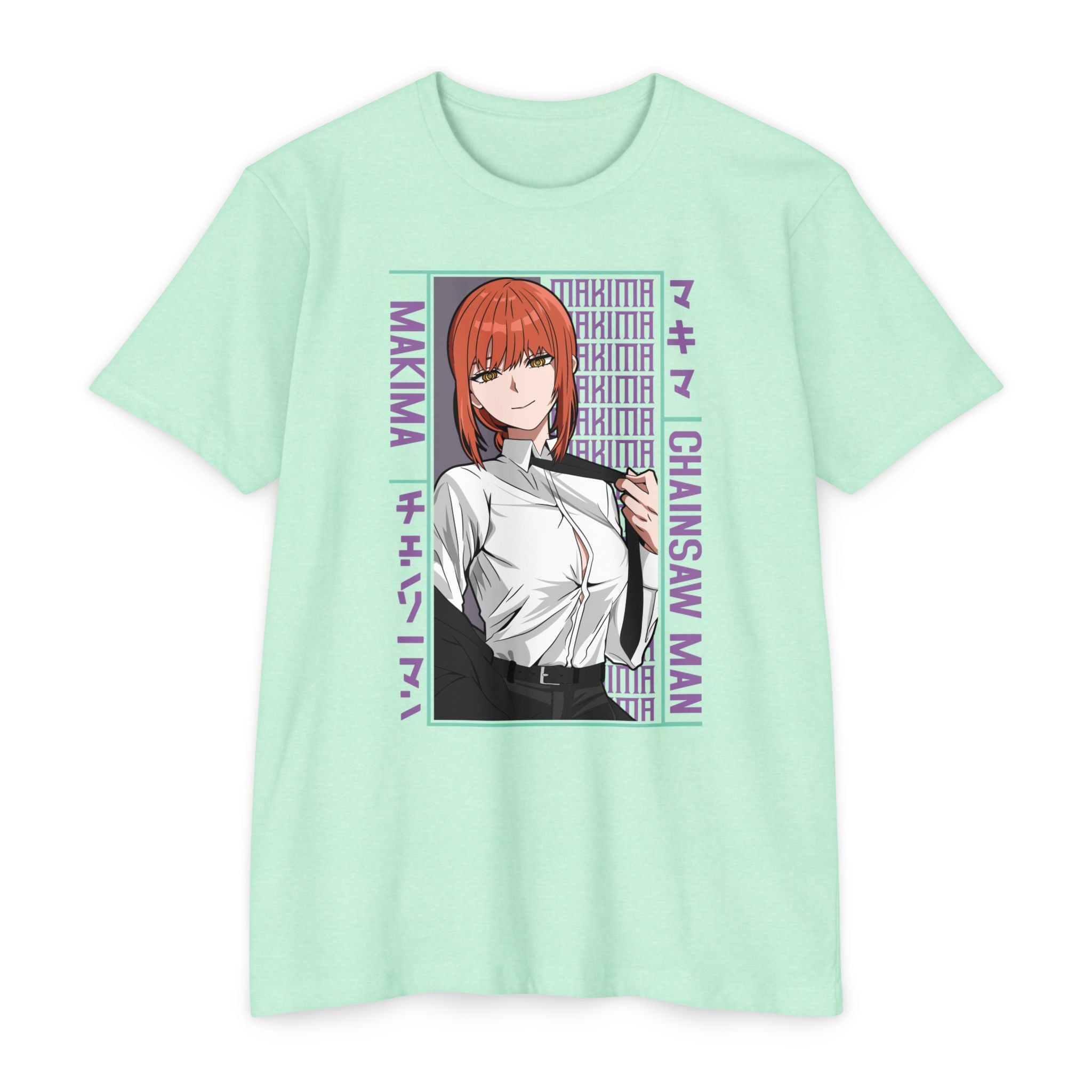 Makima Chainsaw Man Anime Graphic T-Shirt — Japanese Text Design