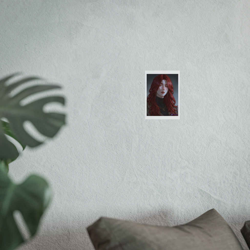 Fine Art Poster — Red-Haired Gothic Portrait, Moody Decorative Wall Art